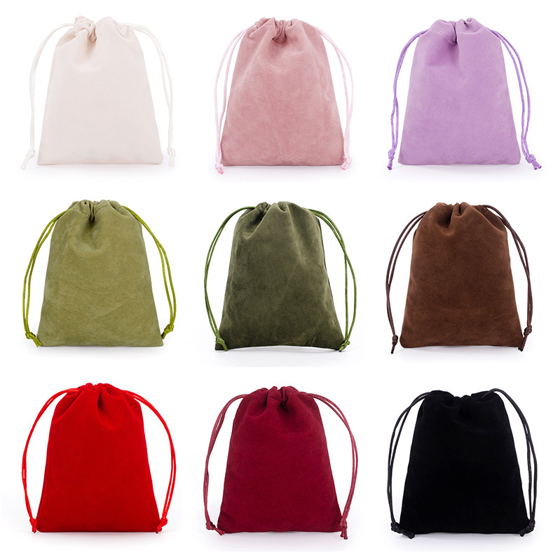 Velvet Drawstring Bag Small Jewelry Storage Pouch Soft Flannel Gift Bag For Wedding Party Favor Packaging Dust-proof Bags