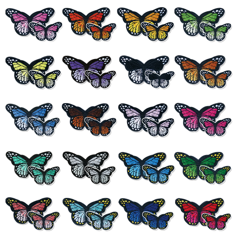 Multicolor Butterfly Embroidery Patches Set Colorful Flower Daisy Sunflower Appliques Iron On Sew On Patches For Clothing Bag Jacket DIY Repair Decoration