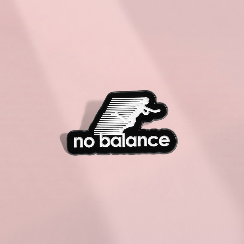 Funny Running Figure No Balance Enamel Pin Alloy Baking Varnish Cartoon Badge Brooch For Backpack Denim Jacket Unisex Clothing Accessory Gift