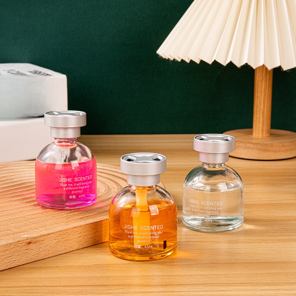 65ML Car Air Freshener Glass Bottle Liquid Aromatherapy Diffuser Essential Oil Deodorizer For Auto Home Office Lavender Rose Lemon Marine Scents