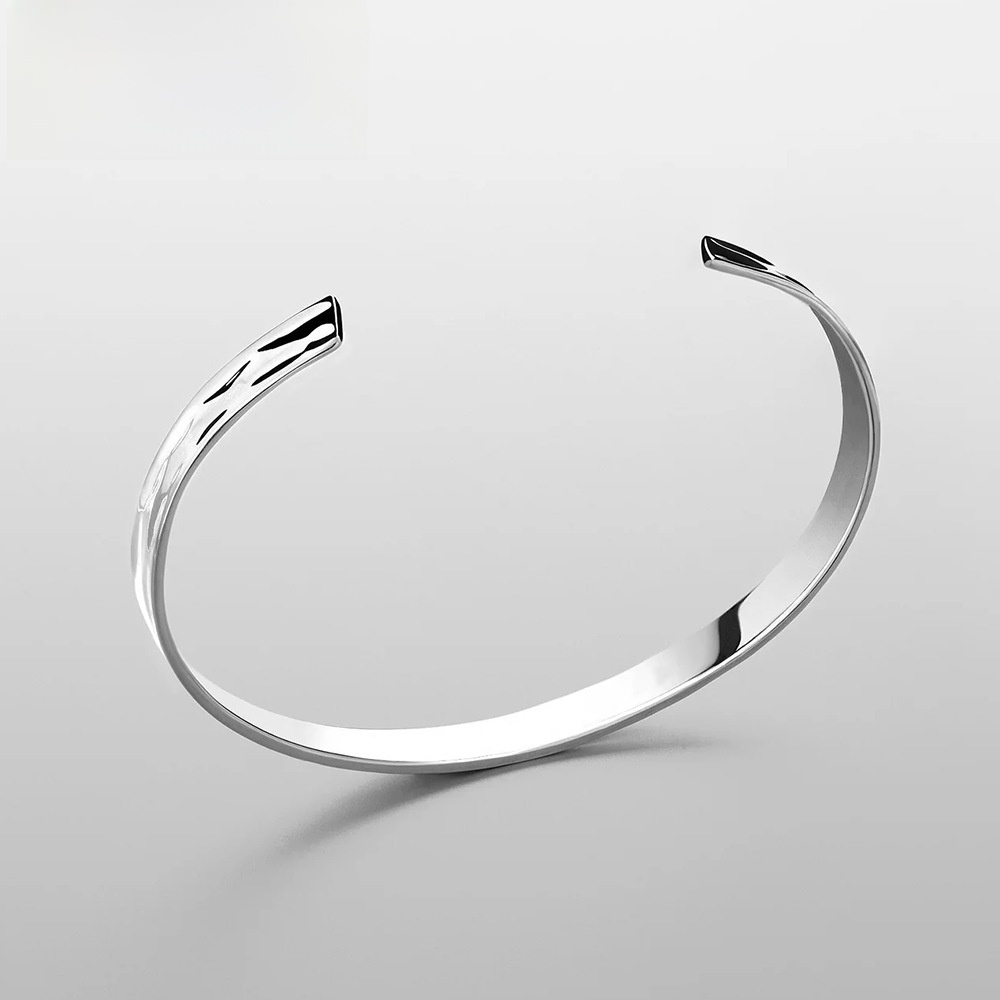 Minimalist Open Cuff Bracelet Stainless Steel Geometric Bangle Fashion Jewelry For Men And Women