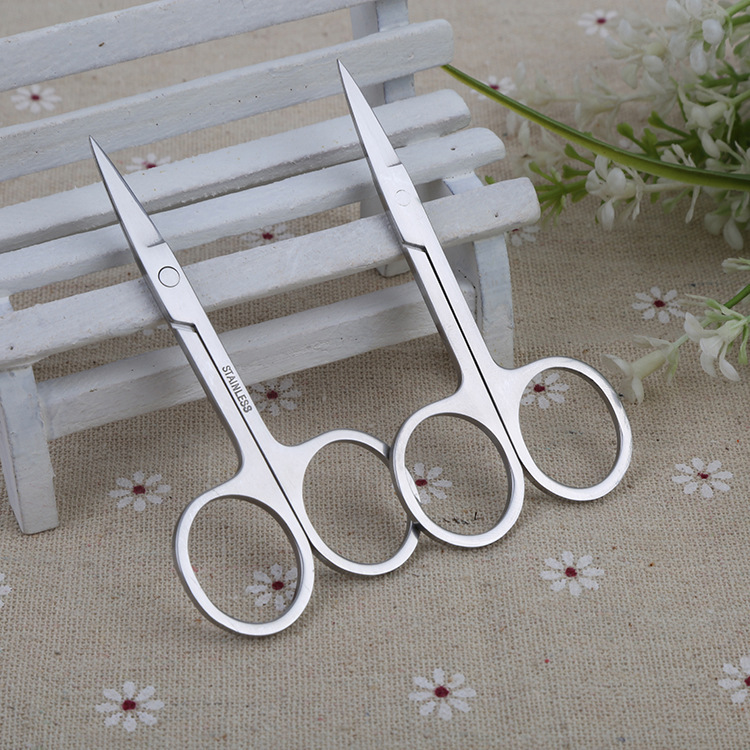 Professional Stainless Steel Beauty Scissors Precision Eyebrow Trimming Scissors And Round Tip Nose Hair Trimmer Small Makeup Tool For Men Women