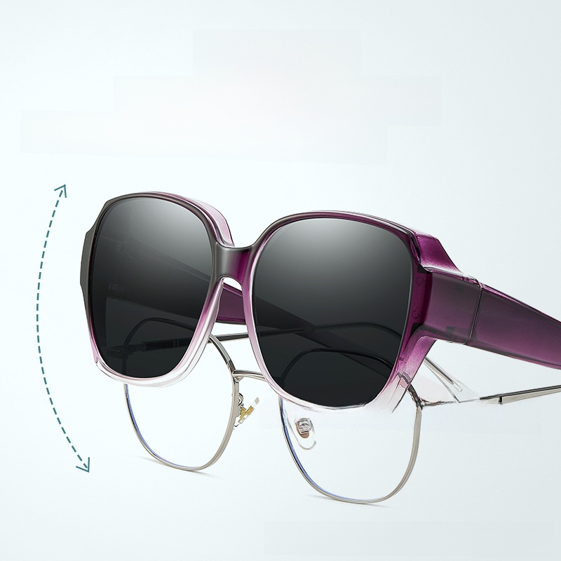 Women's Polarized Fit-over Sunglasses UV400 Protection Oversized PC Frame Resin Lens Driving Sun Glasses Wear Over Prescription Glasses Fashion Eyewear