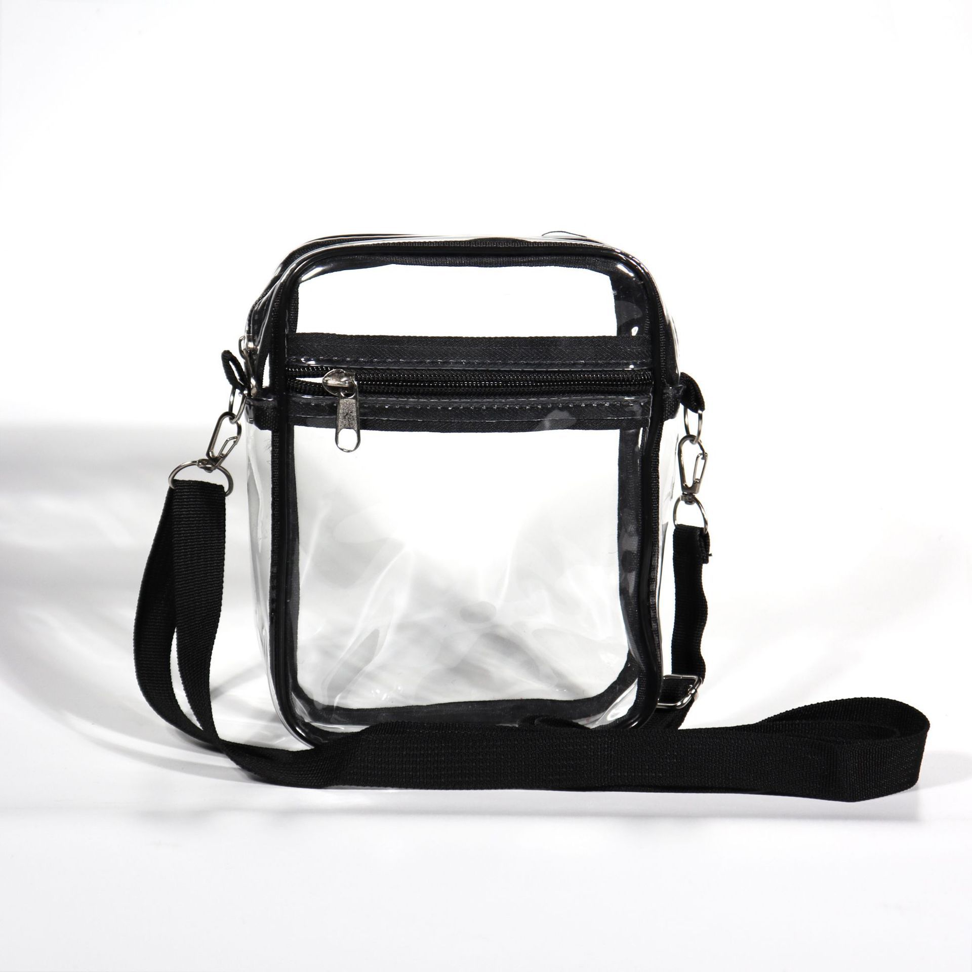 Transparent Crossbody Bag Clear PVC Waterproof Messenger Shoulder Bag Stadium Approved For Travel Sport Concert Women Men With Adjustable Shoulder Strap
