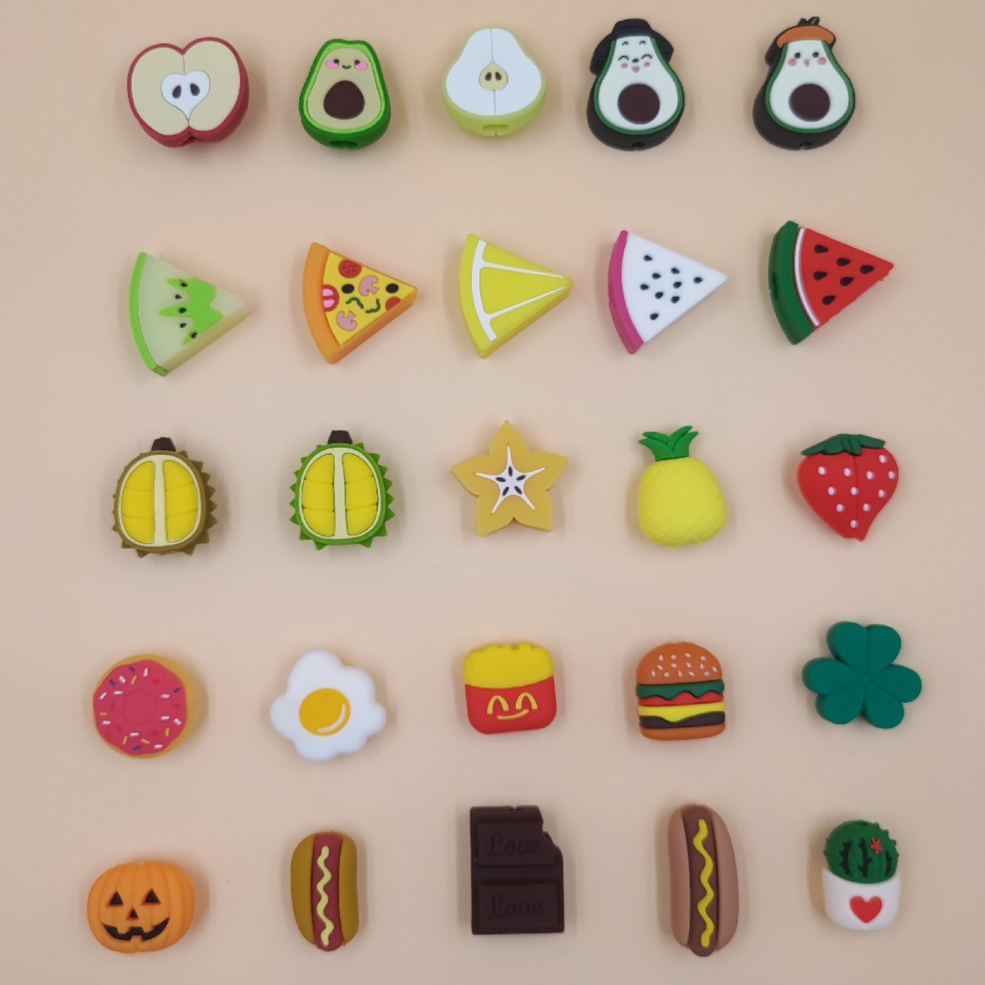 Cute Cartoon PVC Silicone Cable Protector Universal Data Line Bite Protector Anti-Break Charging Cable Cover For iPhone Android USB Data Cable Organizer Animal Food Wire Guard