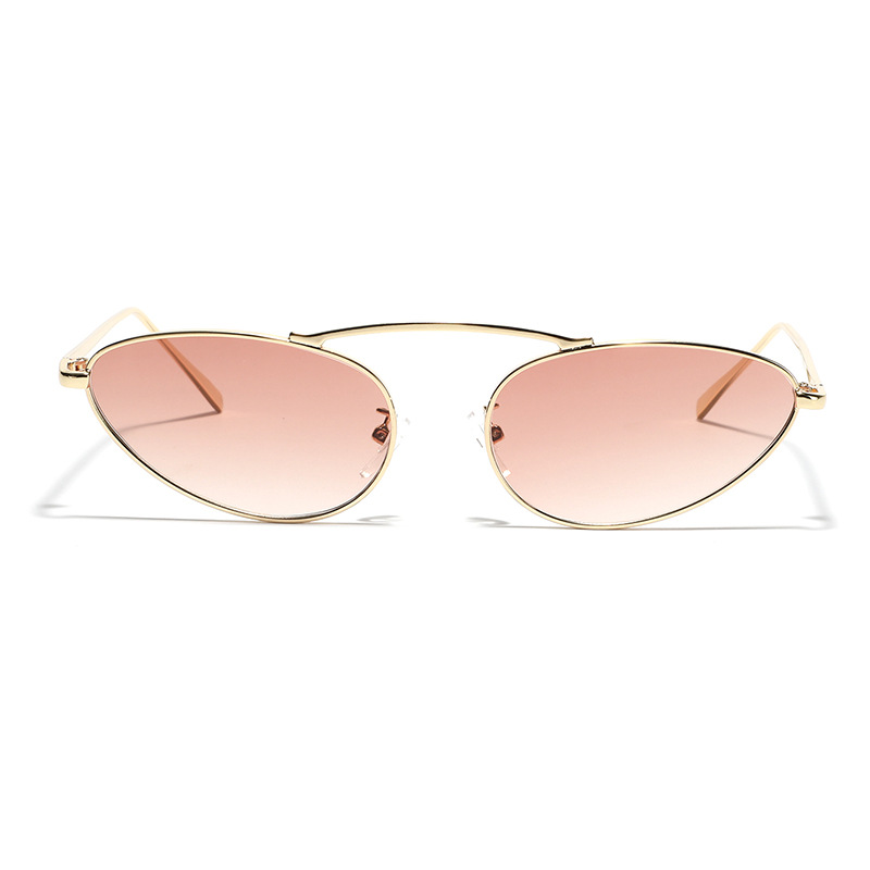 Wholesale Retro Cat Eye Sunglasses Metal Frame Double Bridge For Men Women - Everful