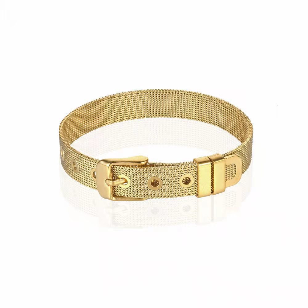 Adjustable Stainless Steel Mesh Bracelet 10mm Width Milanese Style Watch Band Bracelet for Men Women Unisex Fashion Mesh Strap Wristband Jewelry