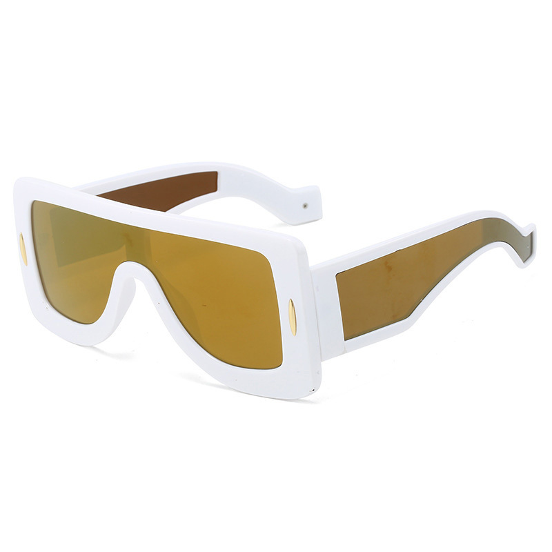 Wholesale Futuristic Shield Sunglasses One Piece PC Square Frame - Everful
