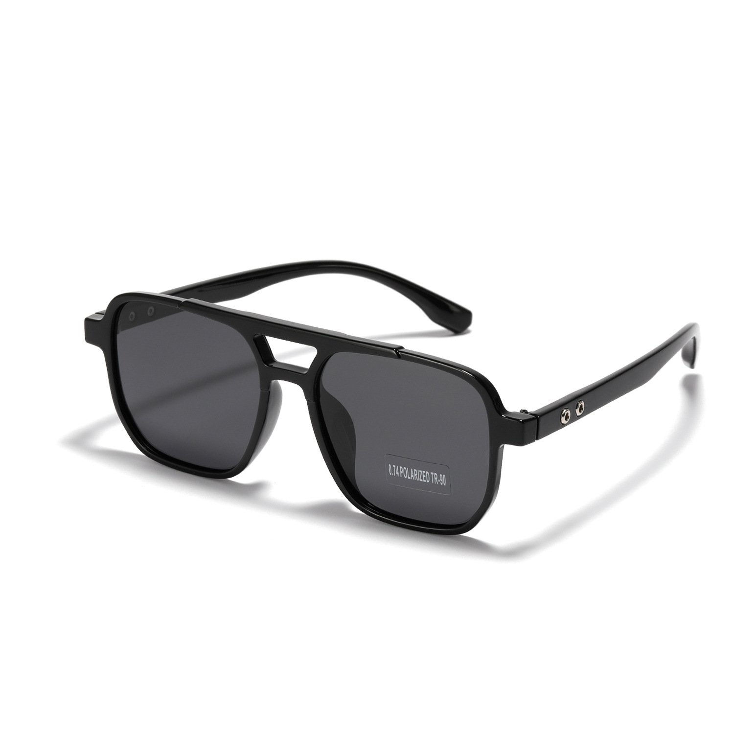 Wholesale Vintage TR90 Square Polarized Sunglasses Double Bridge - Everful
