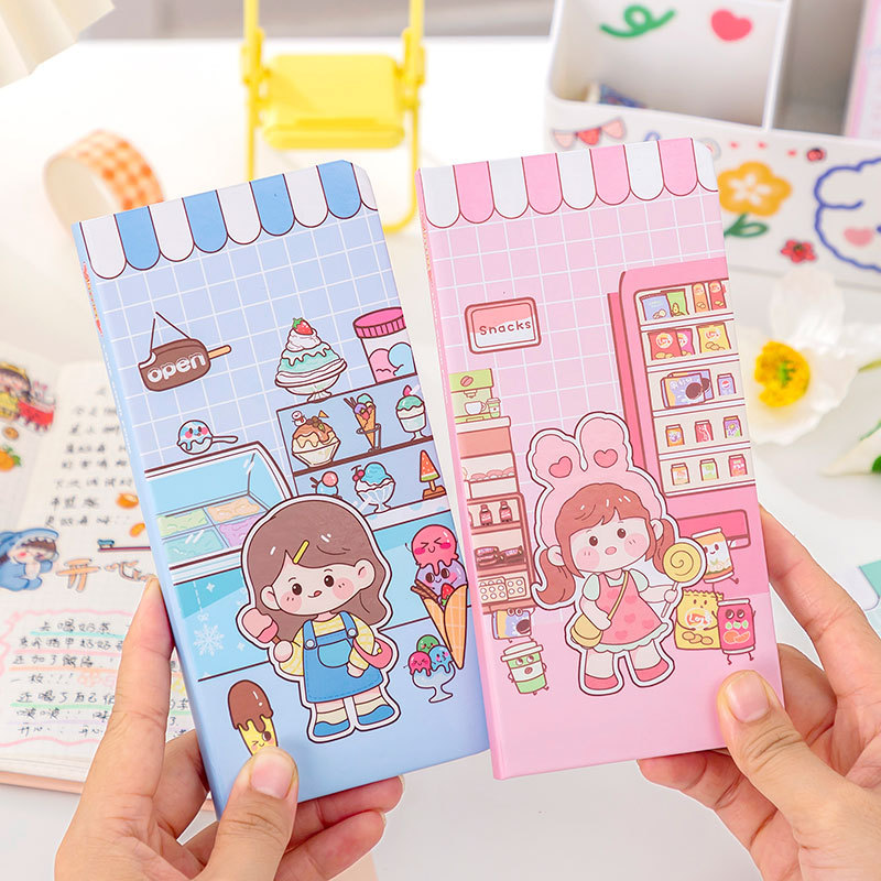 Cute Cartoon Girl Weekly Planner Notebook Ins Style High Aesthetics Weeks Grid Page Student Memo Portable Handheld Journal School Office Supplies