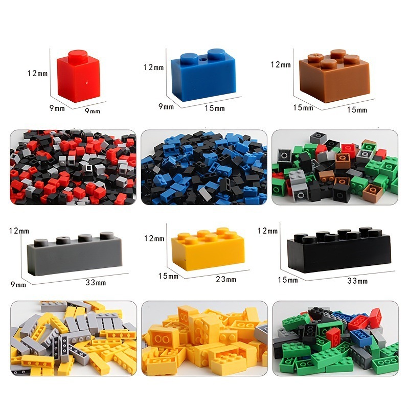 DIY Bulk Building Blocks Compatible with Major Brands 500 1000 1500 PCS ABS Plastic Educational Creative Construction Toy Set for Boys Girls Kids