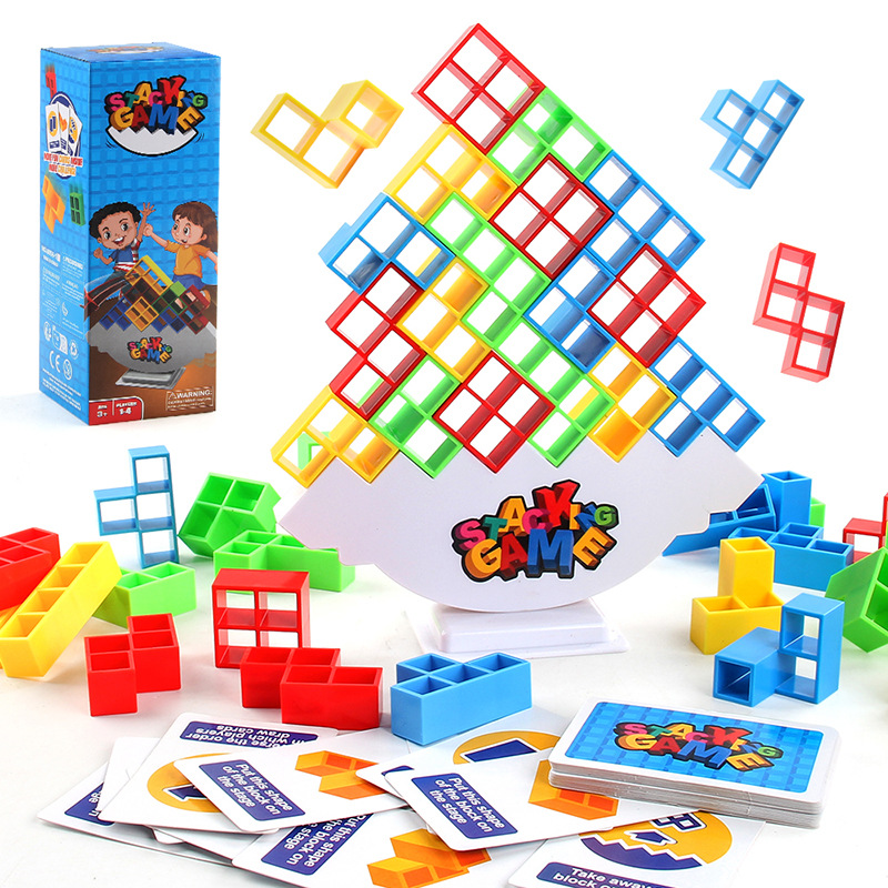 Tumble Jumble Stacking Game Balance Building Blocks ABS Plastic Interactive Tabletop Puzzle Toy For Kids Adults Party Educational Gift