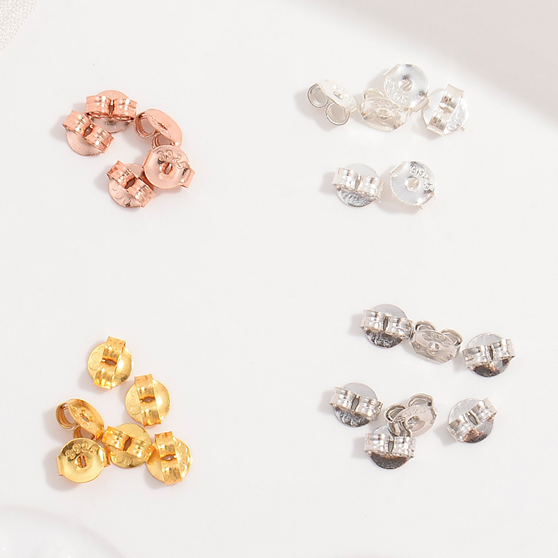 S925 Sterling Silver Butterfly Earring Backs Secure Earring Stoppers For Studs DIY Jewelry Making Findings Accessories Gold Silver Rose Gold Plated