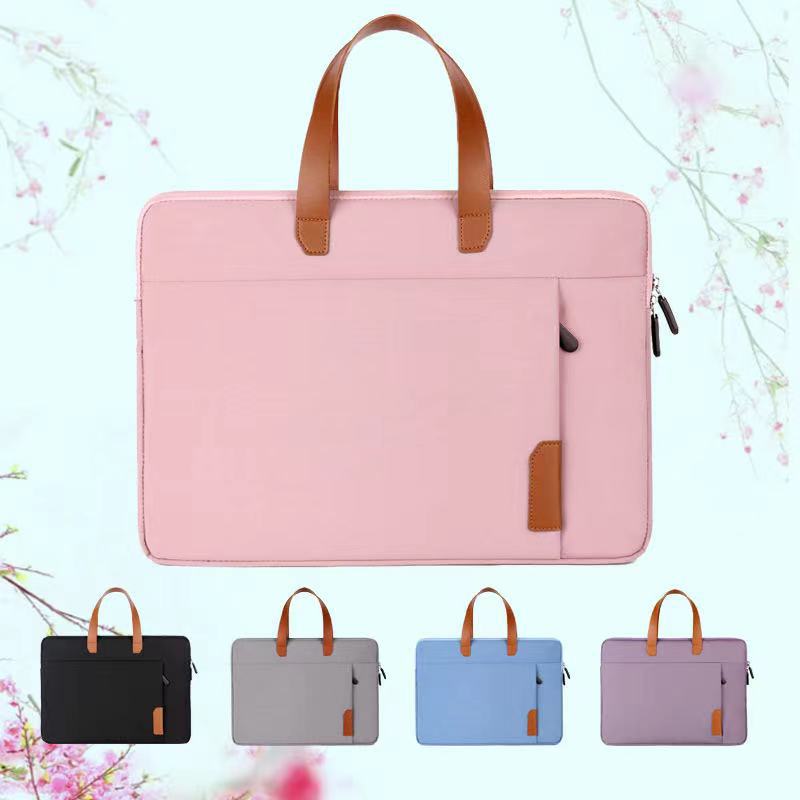 Portable Laptop Bag Waterproof Oxford Fabric Shockproof Laptop Sleeve Handbag with Soft Lining Lining for 13 14 15.6 Inch Notebook MacBook Air Business Office Men Women