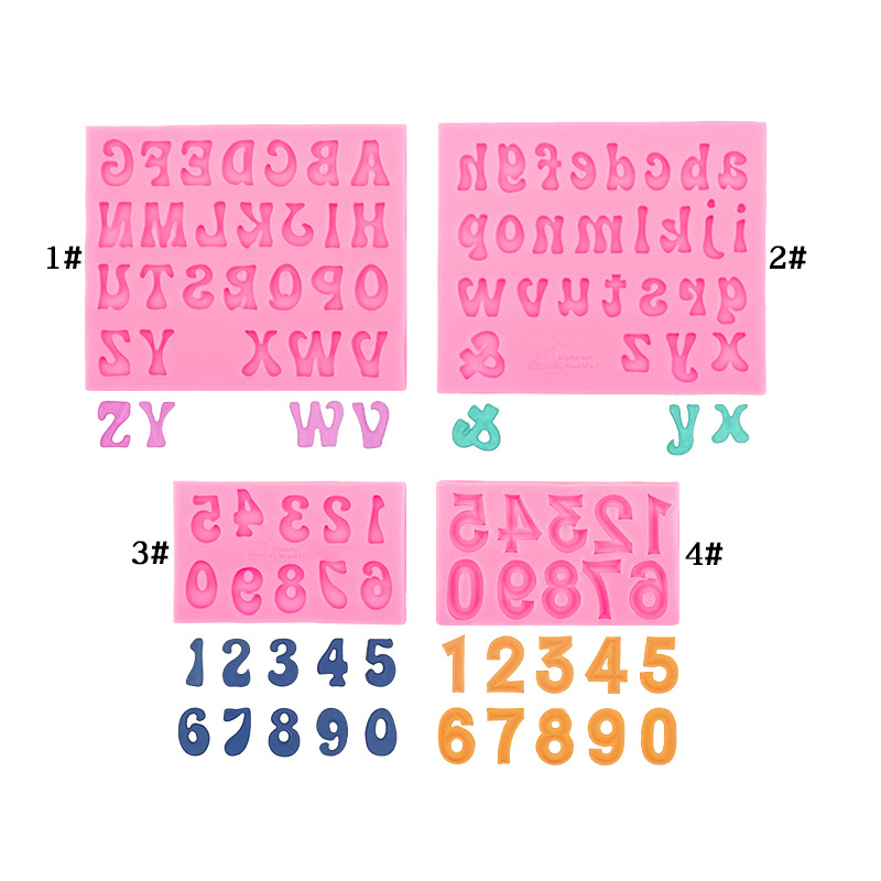 Alphabet Number Silicone Mold For Fondant Chocolate Cake Topper Decoration DIY Craft Baking Tools Capital Small Letters Numbers
