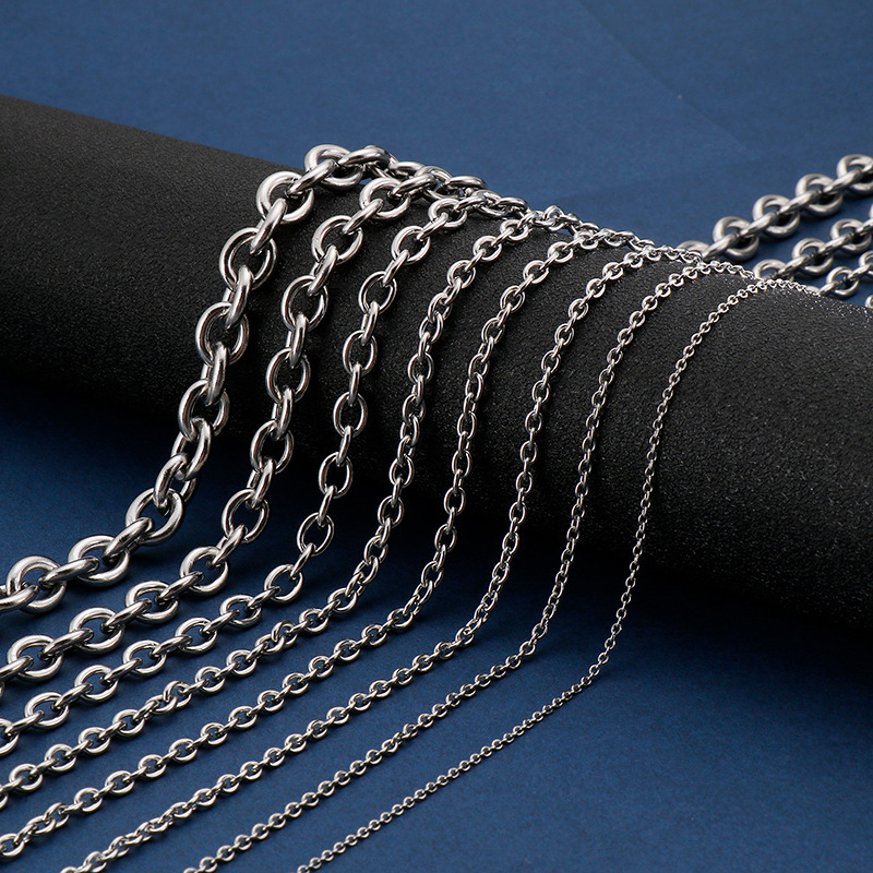Stainless Steel Link Chain Necklace For Men Women Gold Silver Minimalist O-Chain Hip Hop Jewelry Gift Different Sizes 45-90cm Length Fashion Accessory