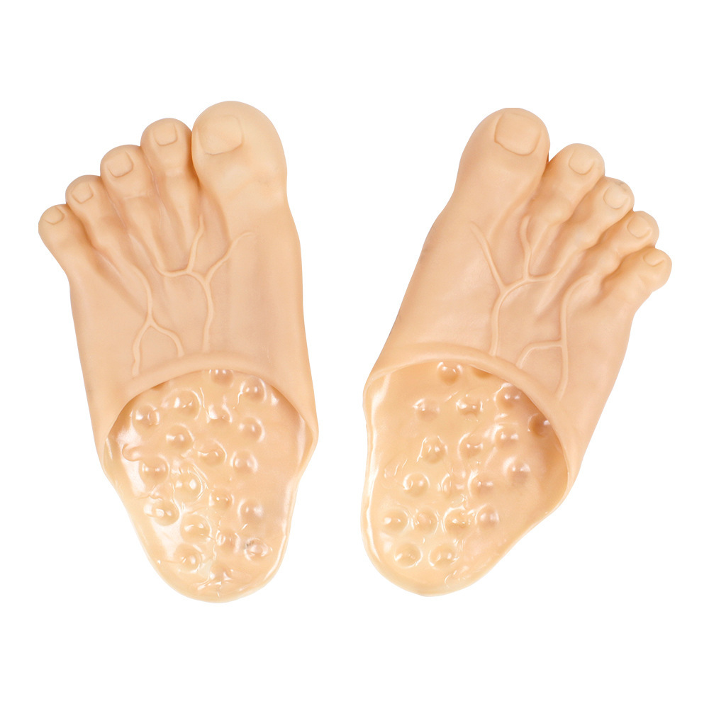 Funny Halloween Big Foot Slippers PVC Cosplay Costume Props Spoof Giant Feet Shoes For Masquerade Party Performance
