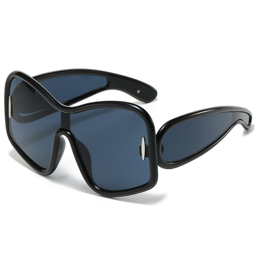 Wholesale Oversized Shield Sunglasses PC Frame Fashion Retro Future Eyewear - Everful