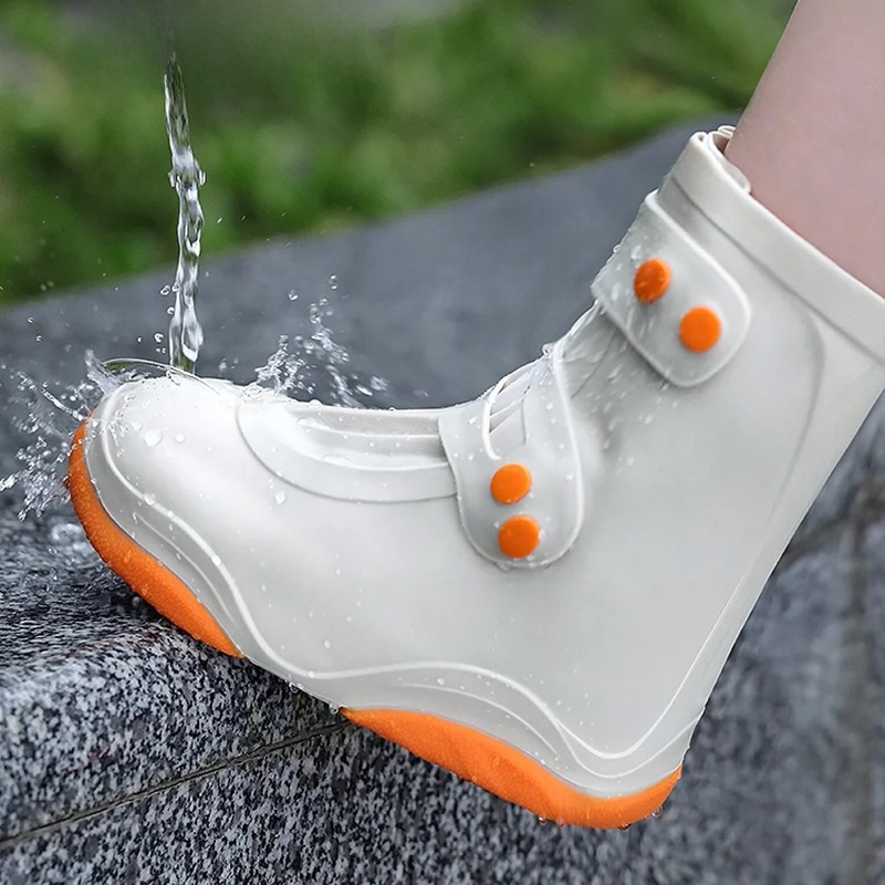 Reusable Waterproof Silicone Rain Shoe Covers With Thickened Non-slip Sole Adjustable Buckle Design For Outdoor Travel Rainy Days Men Women Students