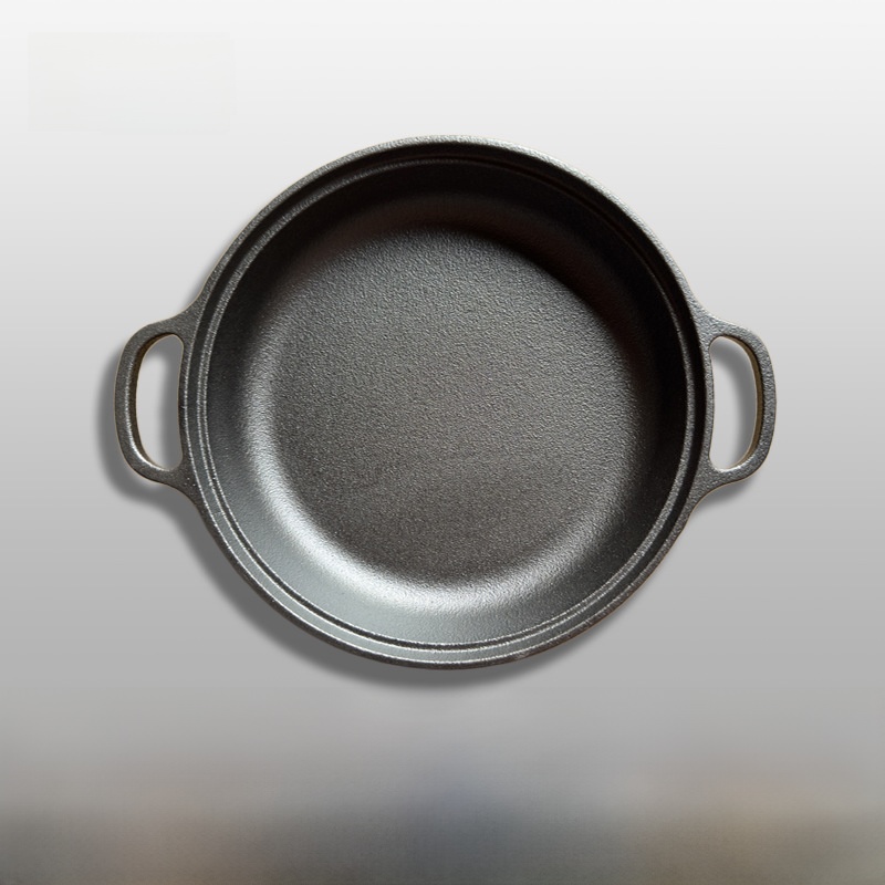 Cast Iron Frying Pan Non-Stick Uncoated Skillet For Induction Gas Stove Even Heating Deep Flat Bottom Pan With Wood Or Glass Lid Kitchen Cookware For Pancakes Searing
