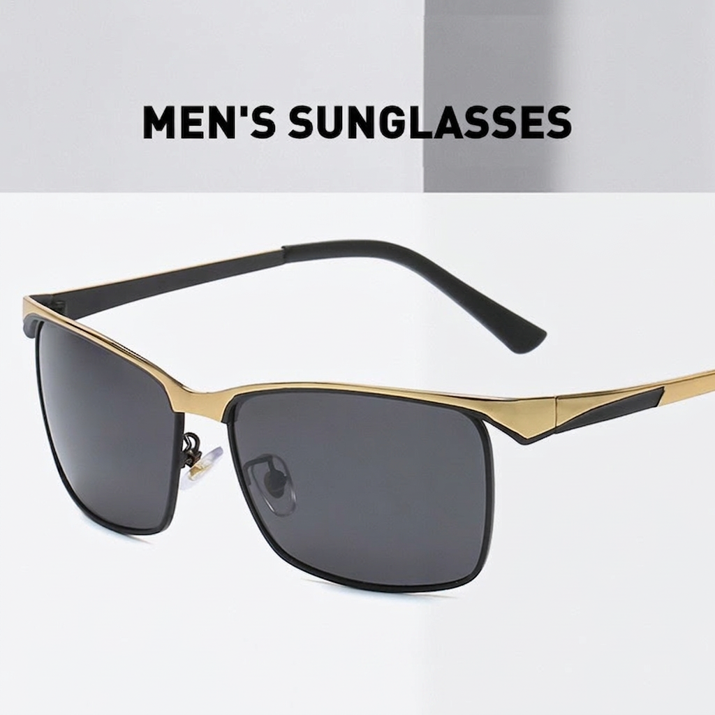 Wholesale Polarized Sunglasses For Men Retro Square Metal Frame UV400 - Everful