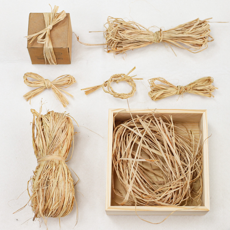 Natural Raffia Grass Shredded Filler Shreds For Gift Box Packaging Flower Bouquet Bundling DIY Crafting Rustic Wedding Party Decoration Ribbon 50g
