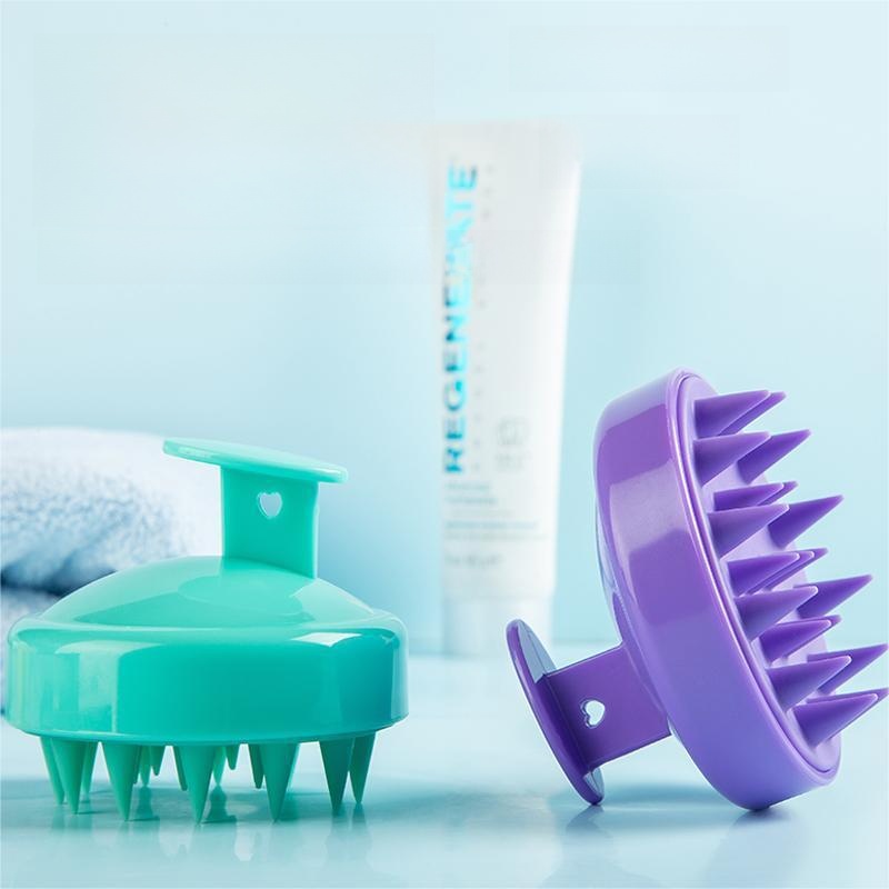 Scalp Massage Shampoo Brush Silicone Soft Teeth Hair Cleaning Comb For Home Bathroom Shower Hair Growth Scalp Scrubber Massager For Men Women Kids