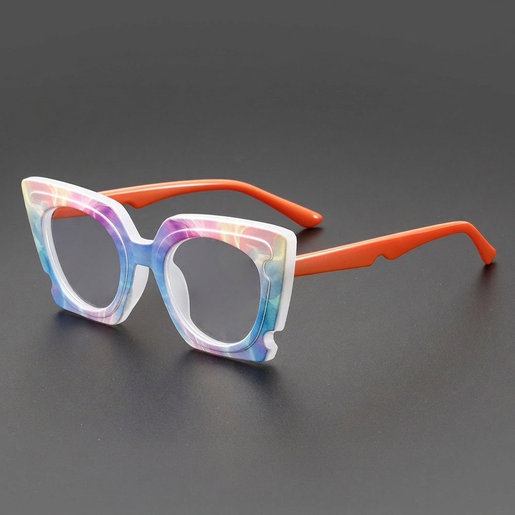 Wholesale Geometric Cat Eye Anti Blue Light Glasses Frames For Women Men - Everful