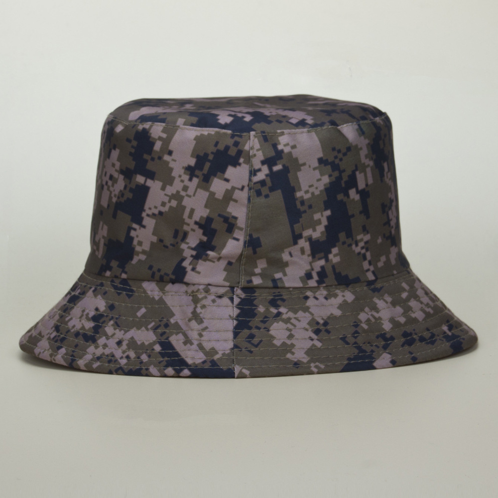 Unisex Reversible Cotton Digital Camo Bucket Hat Sun Protection Breathable Outdoor Hiking Fishing Hat For Men Women Summer Camouflage Sunscreen Hat