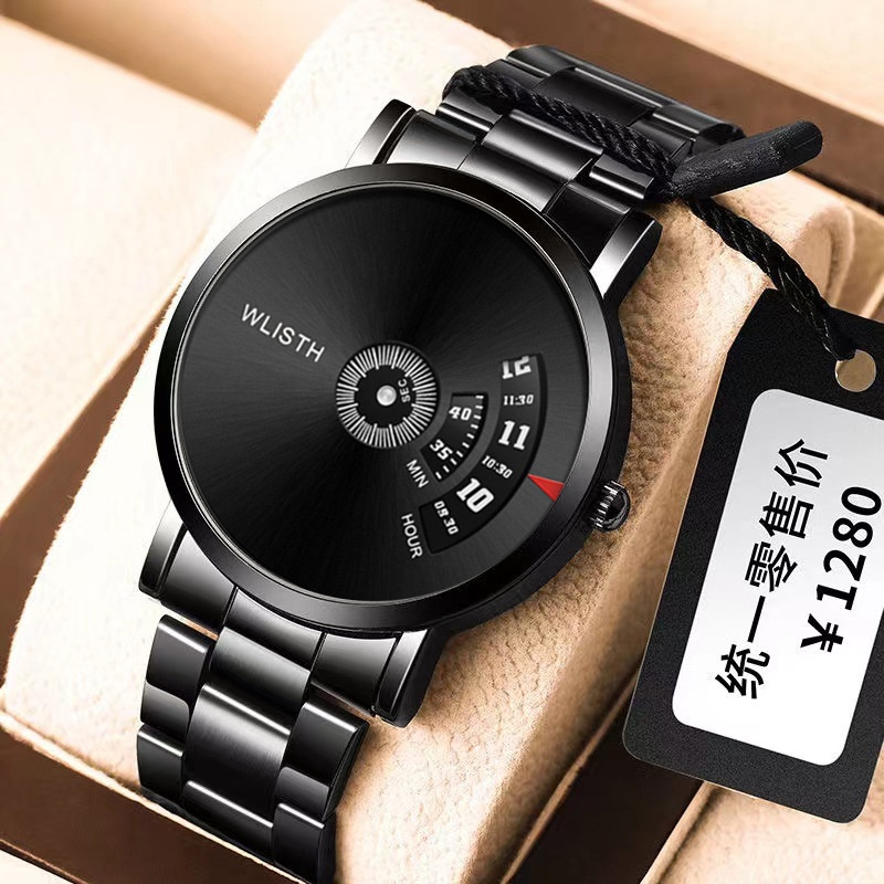 Wholesale Men Quartz Watch With Rotating Disc Dial And Mesh Band - Everful