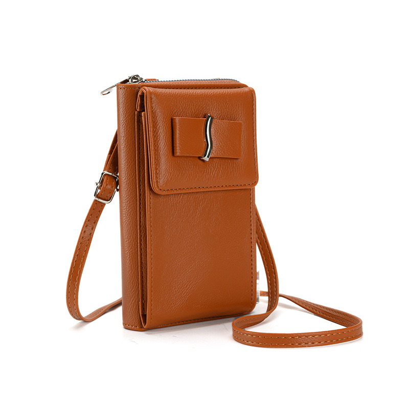 Women'S Pu Leather Solid Color Vintage Style Classic Style Square Flip Cover Phone Wallets