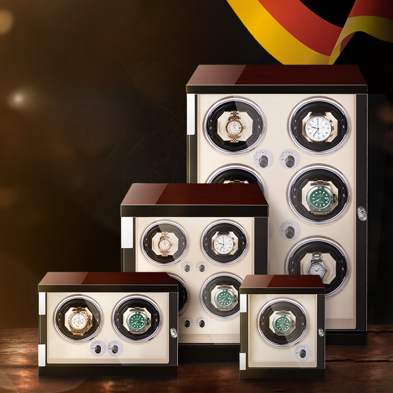 Automatic Watch Winder Box For Mechanical Watches Luxury Wood Piano Lacquer Carbon Fiber Silent Motor LED Light Rotation Modes Storage Case