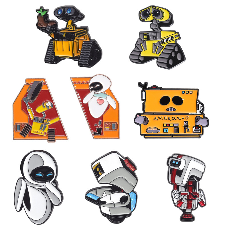 Cartoon Robot Enamel Pin Set Cute Space Robot Zinc Alloy Brooch Badge For Backpack Clothes Jacket Decorative Jewelry Accessories For Kids Adults