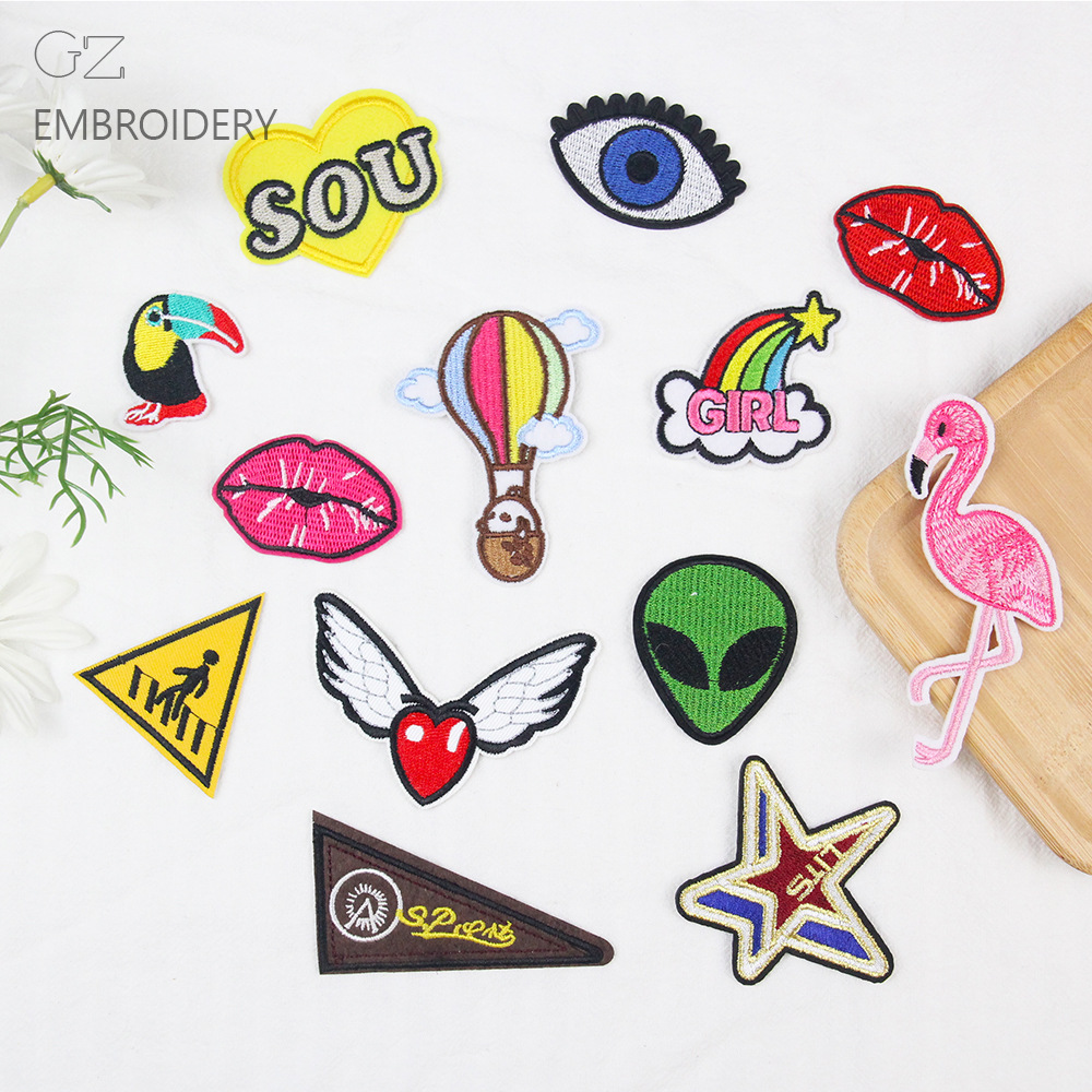 DIY Embroidered Patches For Clothing Cartoon Iron On Patches Sew On Applique Embroidery Badges For Bags Shoes Hats Jacket Decorative Repair Patches For Kids Adults Multicolor