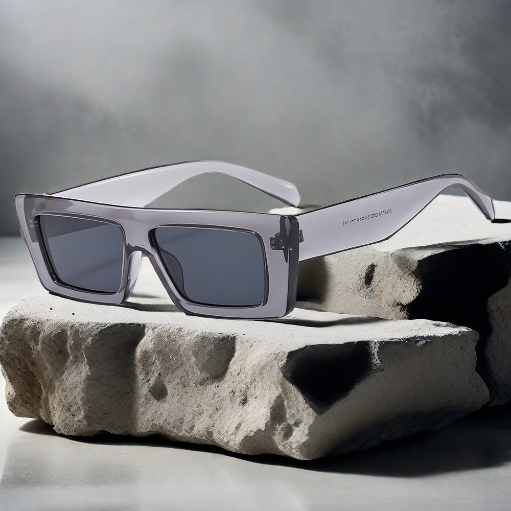 Wholesale Fashion Rectangle Sunglasses Retro Thick Frame UV Protection - Everful