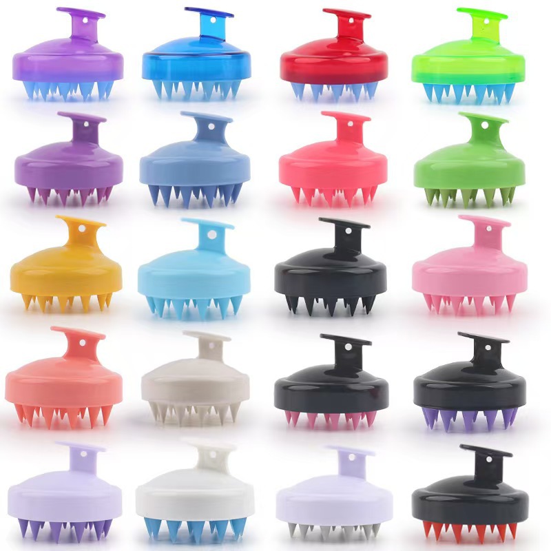 Silicone Scalp Massager Shampoo Brush Manual Head Massage Scrubber For Deep Cleaning Hair Growth Wet Dry Use Ergonomic Handle Bath Tool For Adults Kids
