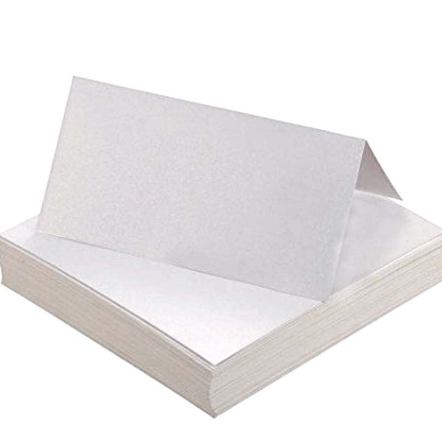 Blank Table Place Cards Pearlescent Kraft Paper Tent Cards For Wedding Banquets Parties Business Meetings Seating Names Labels Event Decorations