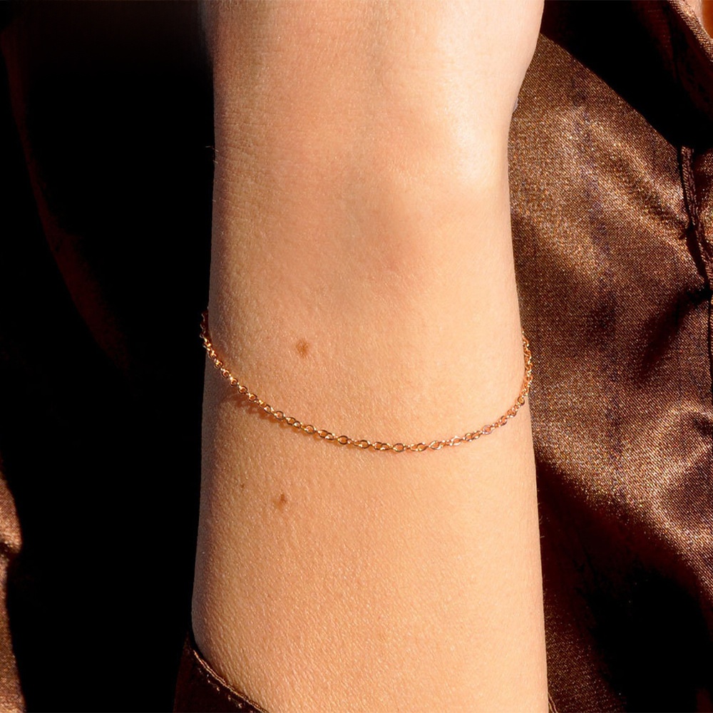 Minimalist Stainless Steel Link Chain Bracelet For Women Gold Plated Waterproof Adjustable Trendy Elegant Daily Jewelry