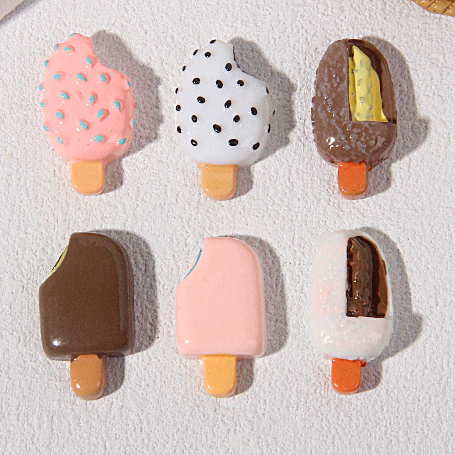Mini Resin Ice Cream Popsicle Charms Flatback Cabochons For DIY Crafts Phone Case Hair Clips Making Eco-Friendly Simulation Food Jewelry Supplies