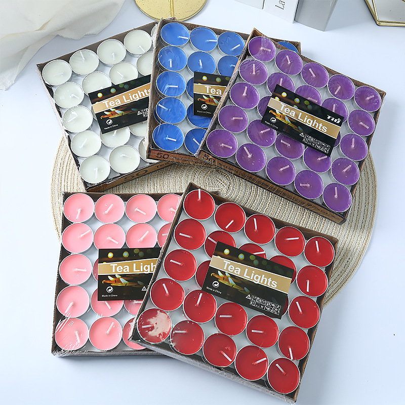 Smokeless Tea Light Candles Aluminum Case Wax 2 Hours Burning Time For Wedding Proposal Birthday Party Home Decor