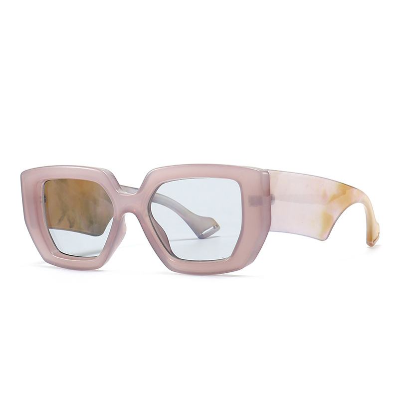 Wholesale Retro Oversized Square Sunglasses With Marble Temples - Everful