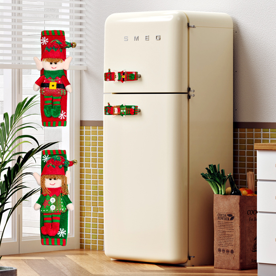 Hot-selling Christmas Decoration Velvet Elf Doll Refrigerator Handle Cover Christmas Home Decor