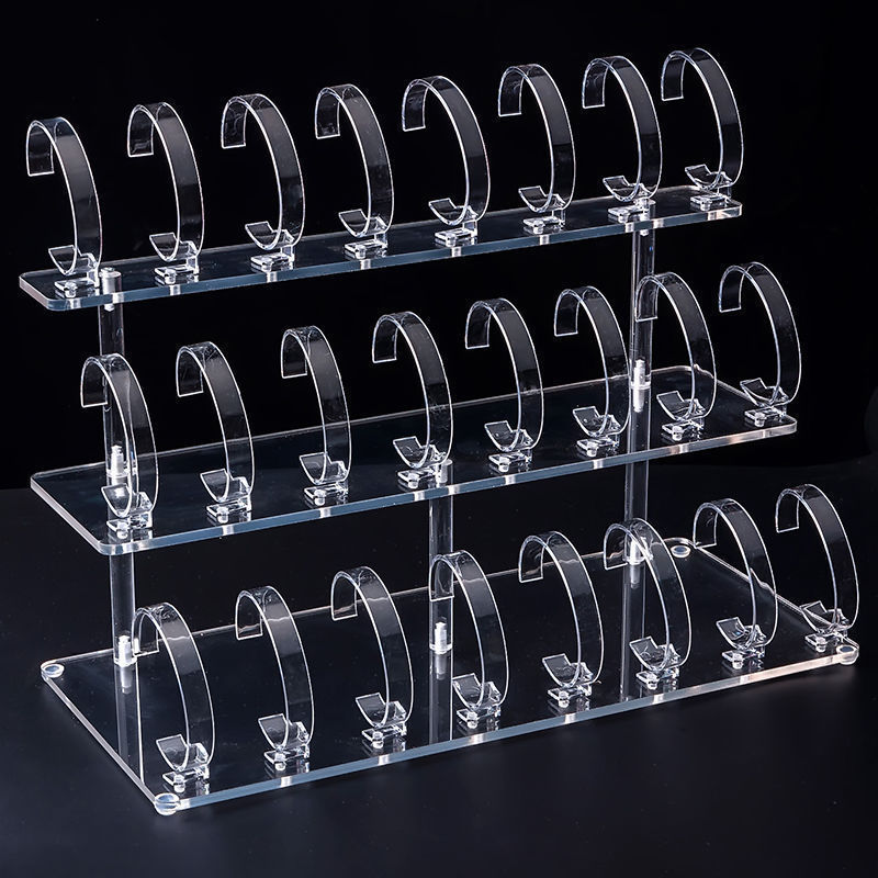 Clear Acrylic Watch Display Stand Multi-Tier Ladder Watch Holder Organizer Rack For Jewelry Shop Counter Home Collection Bracelet Display