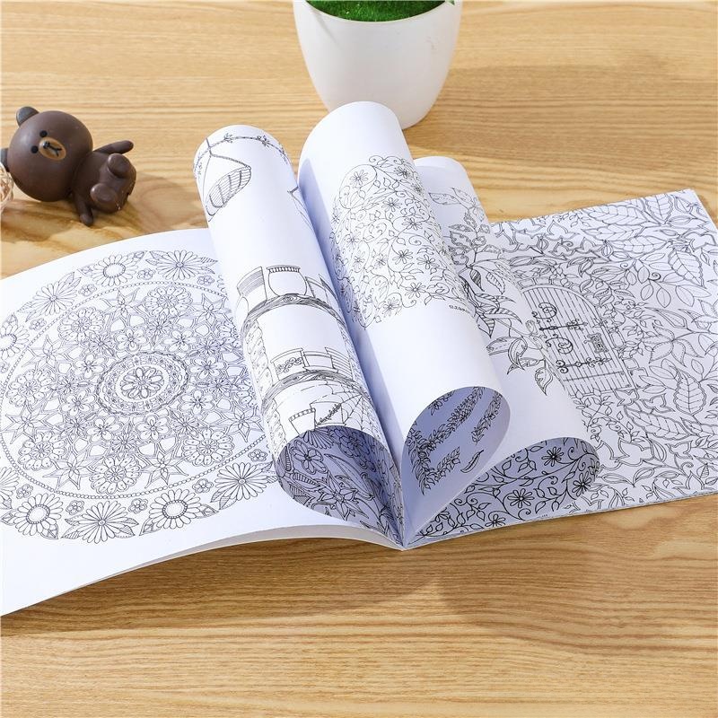 Adult Stress Relief Coloring Book Series Hand-Painted Graffiti Drawing Book For Teens Kids Students Art Supplies 24 Pages Square Artistic Crafting Book 18.5cm