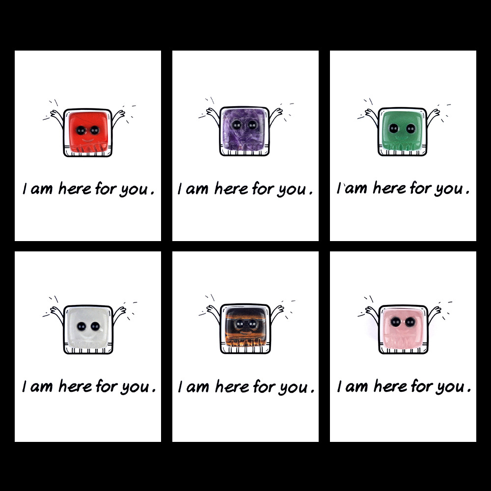 I Am Here For You Healing Pocket Hug Natural Crystal Stone Square Agate Healing Card Heartfelt Gift For Friends Family Encouragement Home Decor