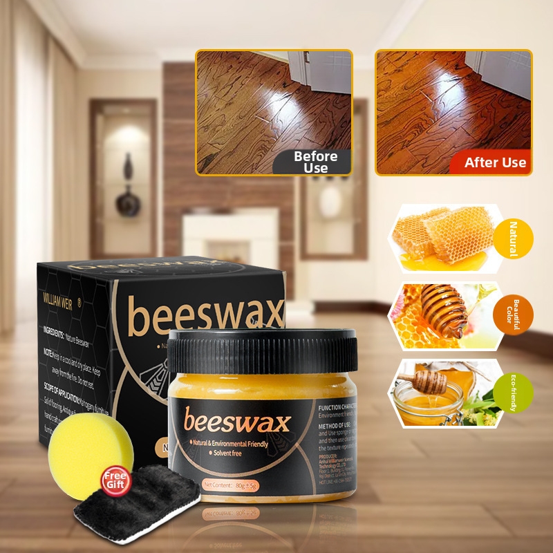 Natural Wood Care Beeswax Furniture Polishing Wax For Wood Floor Bamboo Protecting Nourishing Scratch Repair Paste Eco-Friendly Household Polish