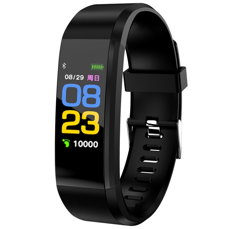 115 Plus Smart Bracelet Fitness Tracker With Heart Rate Blood Pressure Monitor Waterproof Sports Pedometer Silicone Strap For Men Women