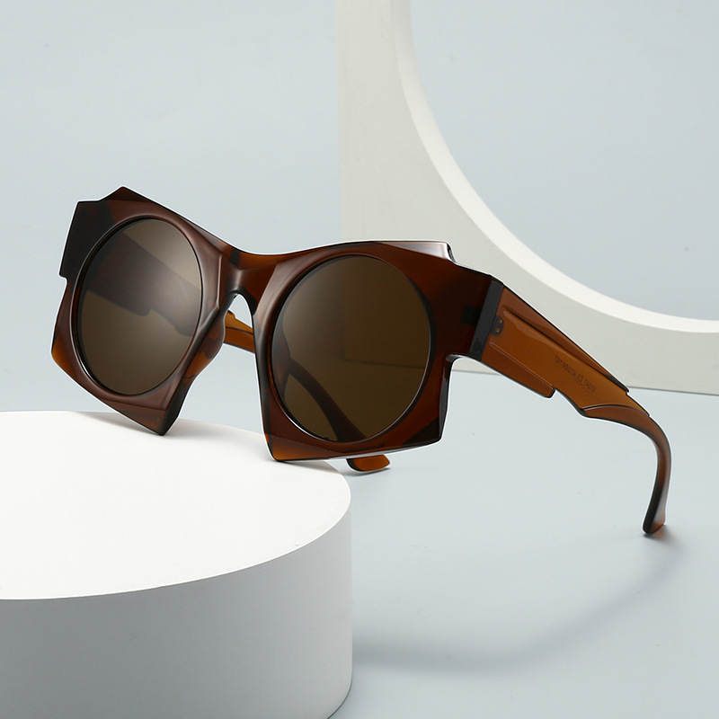 Modern Style Solid Color Pc Special-shaped Mirror Full Frame Women's Sunglasses