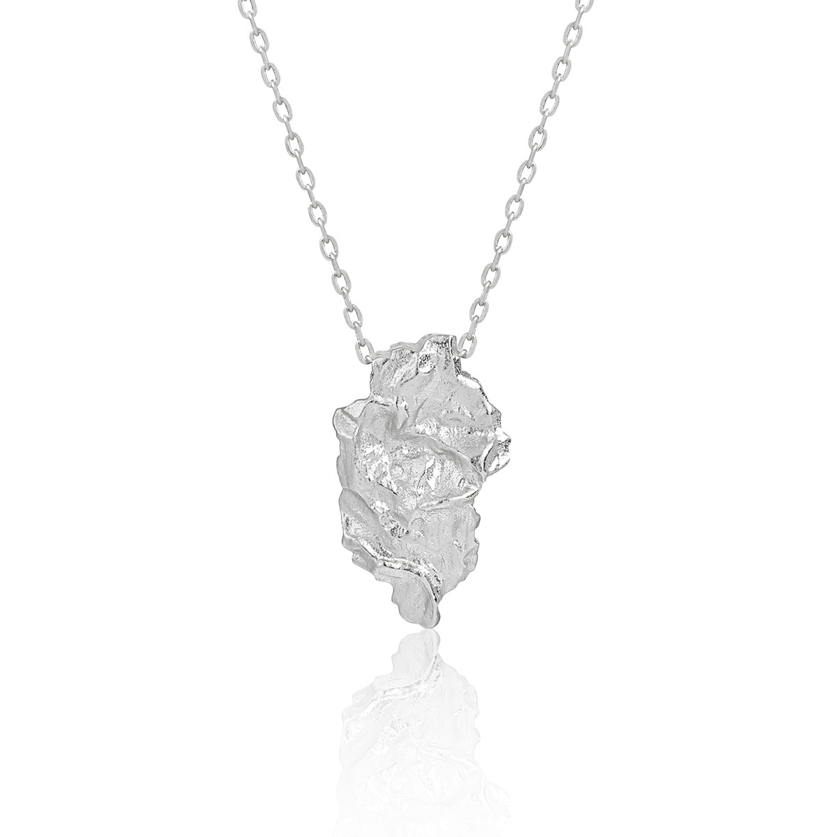 S925 Sterling Silver Irregular Lava Texture Pendant Necklace 18K Gold Plated Geometric Crumpled Minimalist Jewelry For Women Every Day Wear