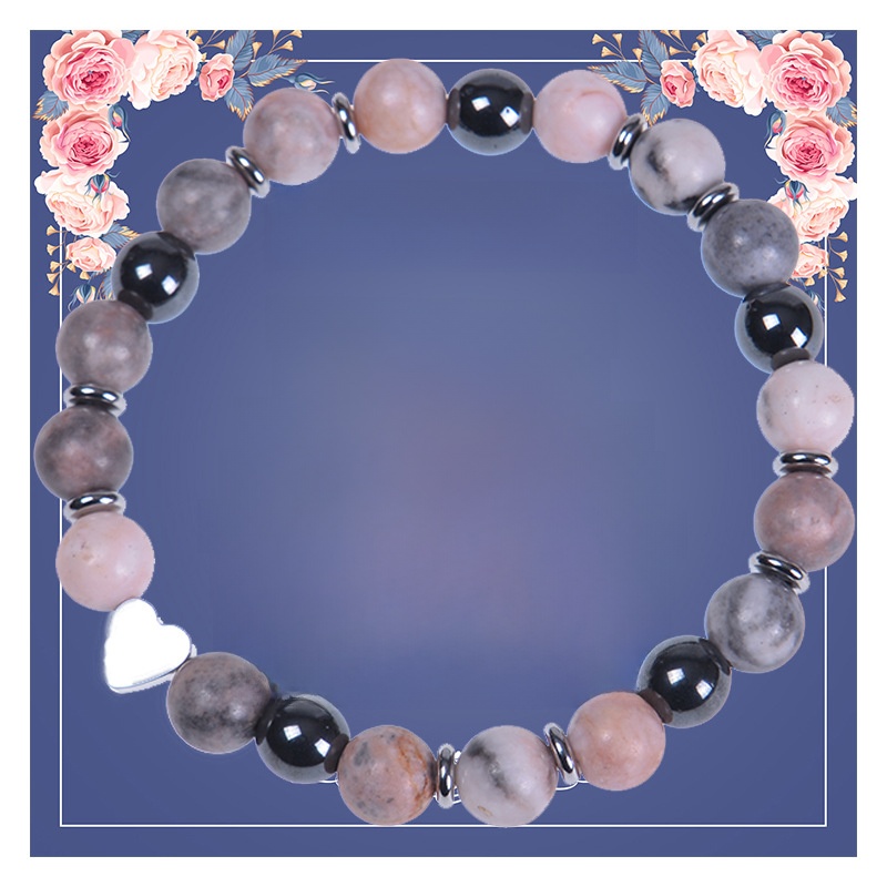 2023 Natural Stone Bracelet Agate Crystal Stone Best Friend Sisters Bracelet Heart Bracelet Greeting Card